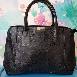 Henri Bendel limited edition tote in black caviar